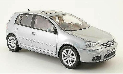 Volkswagen Golf Base 1/18 Burago gris 2003 5 portes coche miniatura