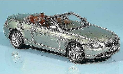 Bmw 635 cabriolet 1/43 Kyosho E64 d Descapotable gris 2004 coche miniatura