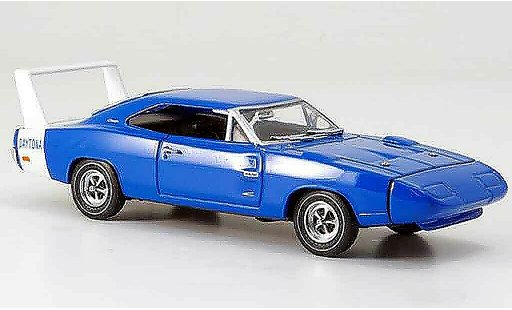 Dodge Charger 1969 1/43 Eagle Daytona azul avec blancoem Heckspoiler coche miniatura