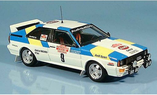 Audi Quattro coupe 1/43 Trofeu ganador San Remo Blomquist-Cedeberg 1982 coche miniatura