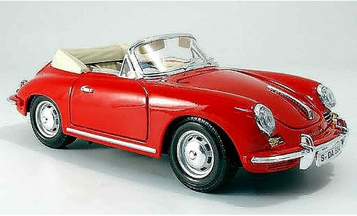 Porsche 356 1961 1/18 Burago B cabriolet rojo coche miniatura
