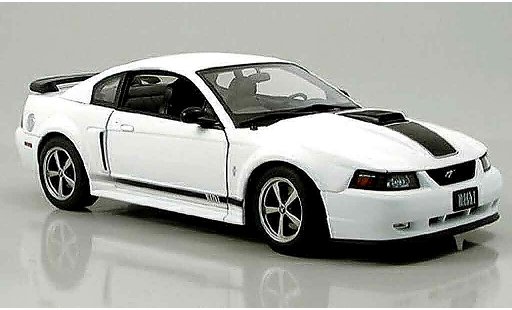 Ford Mustang 2003 1/18 Autoart mach i blanco coche miniatura
