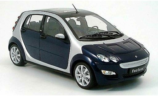 Smart ForFour Base 1/18 Kyosho azul/gris metallisee 2004 coche miniatura