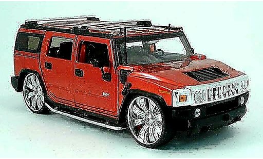 Hummer H2 Tuning 1/18 Jada Toys rojo 2003 coche miniatura