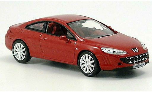 Peugeot 407 coupe 1/43 Norev rojo Prasentationsmodell Autosalon Genf coche miniatura