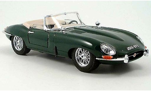Jaguar E-Type 1961 1/18 Burago cabriolet verde coche miniatura