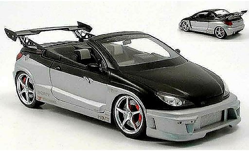 Peugeot 206 CC 1/18 Norev parotech negro/gris coche miniatura