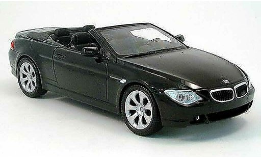 Bmw 645 Cabriolet 1/18 Welly E64 ci negro 2004 coche miniatura