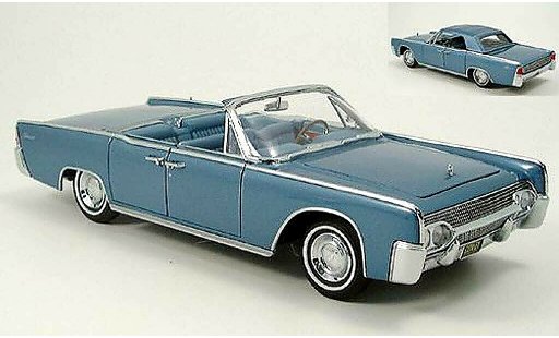 Lincoln Continental 1961 1/18 Yat Ming cabriolet azul coche miniatura