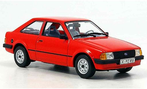Ford Escort MK3 1/43 Minichamps 3 turer rojo 1981 coche miniatura