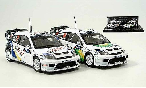 Ford Focus RS WRC 1/43 Minichamps Doppelsieg Mexico 2er Set 2004 coche miniatura