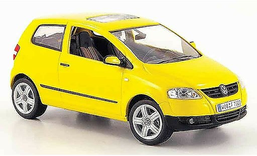 Volkswagen Fox Base 1/43 Schuco amarillo 2005 coche miniatura