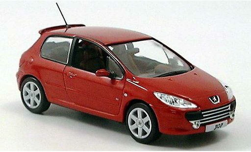 Peugeot 307 Base 1/43 Norev rojo 3-portes Facelift coche miniatura