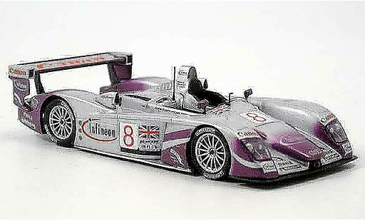 Audi R8 LMP course 1/43 Minichamps 2004 LeMans No. 8 Biela Kaffer McNish coche miniatura