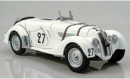 Bmw 328 le mans 1/18 Autoart 1938 roadster blanco numero 27 coche miniatura