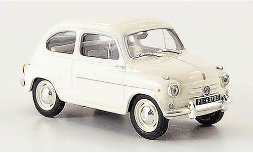 Fiat 600 Berlina 1/43 IXO blanco coche miniatura