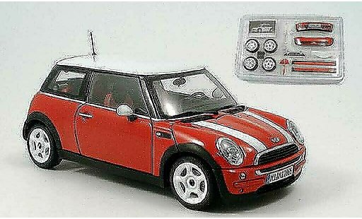 Mini Cooper D 1/18 Kyosho rojo avec bandes blancos coche miniatura