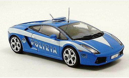 Lamborghini Gallardo Base 1/43 Autoart police italienne azul coche miniatura