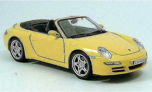 Porsche 911 Cabriolet 1/18 Maisto Descapotable S amarillo coche miniatura