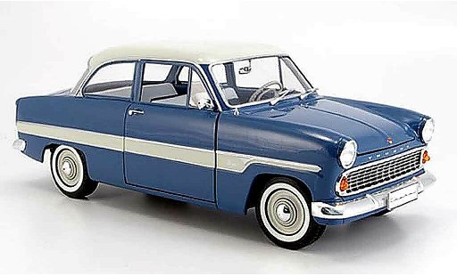 Ford Taunus 12M 1/18 Revell azul/blanco bandes 1962 coche miniatura