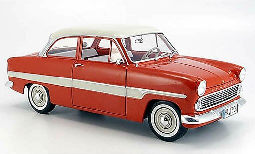 Ford Taunus 12M 1/18 Revell rojo/blanco bandes 1962 coche miniatura