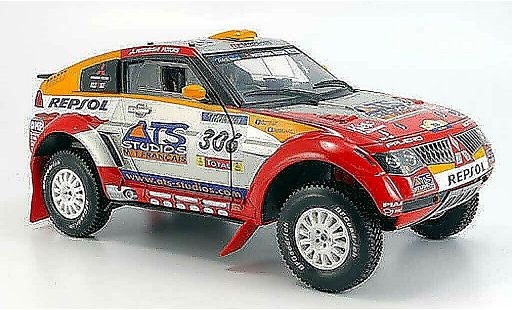 Mitsubishi Pajero Evolution 1/18 Solido evo no.306 ats rallye barcelona-dakar 2005 coche miniatura