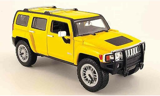 Hummer H3 Base 1/18 Hot Wheels suv amarillo coche miniatura