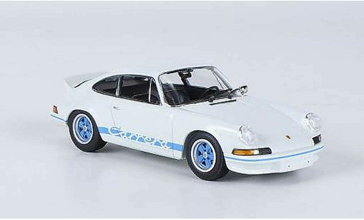 Porsche 911 Carrera 1/43 Minichamps 27 blanco avec azuln rayas 1972 coche miniatura