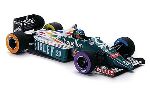 Benetton Bmw course 1/43 Minichamps 1986 B 186 No.20 Sisley G.Berger GP USA Detroit 1986 coche miniatura