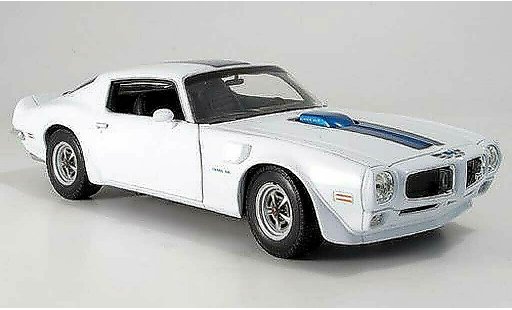 Pontiac Firebird 1972 1/18 Welly trans am blanco bande azul coche miniatura