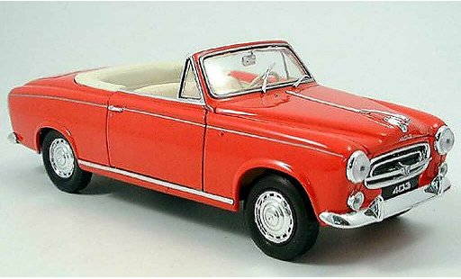 Peugeot 403 Cabriolet 1/18 Welly Descapotable rojo 1957 coche miniatura