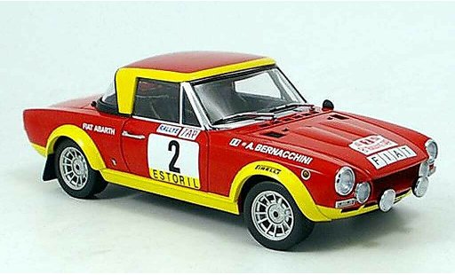Fiat 124 Abarth 1/18 Sun Star pinto ganador rallye portugal 1974 coche miniatura