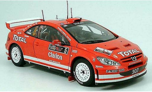 Peugeot 307 WRC 1/18 Sun Star no.5 total rallye chypre 2004 coche miniatura