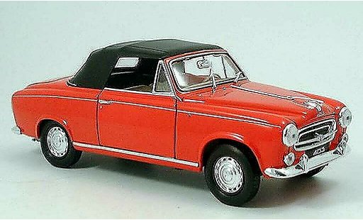 Peugeot 403 Cabriolet 1/18 Welly Descapotable rojo 1957 avec capote coche miniatura