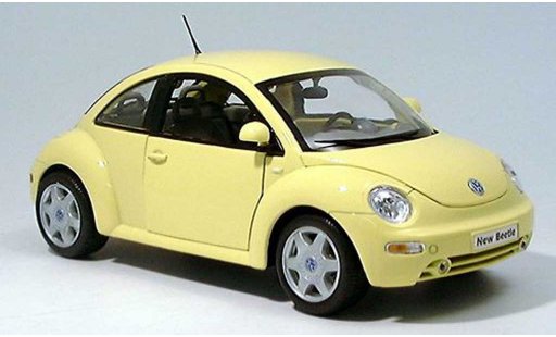 Volkswagen New Beetle Base 1/18 Welly amarillo coche miniatura