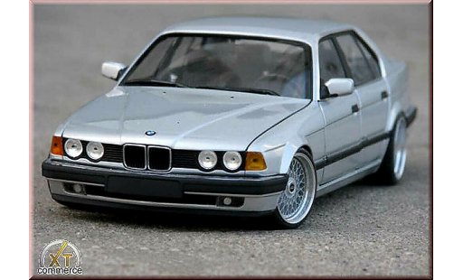 Bmw 730 E32 1/18 Minichamps i gris jantes bbs bords larges echappement inox coche miniatura