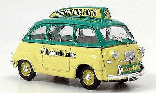 Fiat 600 Multipla 1/43 Brumm Enciclopedia Motta amarillo/gun coche miniatura
