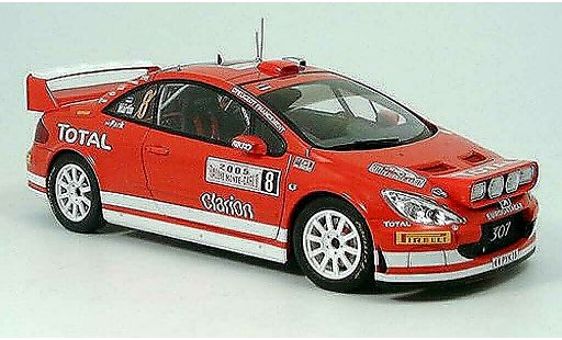 Peugeot 307 WRC 1/18 Autoart no.8 total rallye monte carlo 2005 coche miniatura
