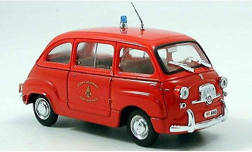 Fiat 600 D 1/43 Brumm Mulitpla pompier coche miniatura