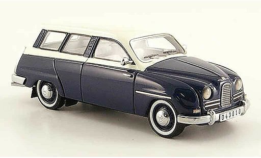 Saab 95 Base 1/43 Neo azul blanco 14 coche miniatura