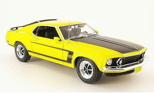Ford Mustang Boss 302 1/18 Highway 61 amarillo/matenegro coche miniatura