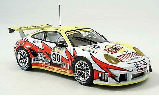 Porsche 911 GT3 RSR 1/43 Ebbro No.90 White Lightning Le Mans 2005 coche miniatura