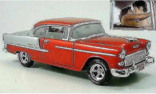 Chevrolet Bel Air Coupe 1/18 Ertl 1955 rojo/gris coche miniatura