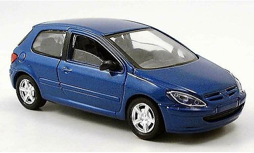 Peugeot 307 Base 1/43 Solido 3 portes azul coche miniatura