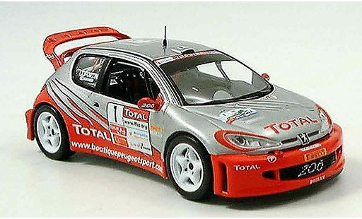Peugeot 206 WRC 1/43 IXO no.1 bernardi fortin rallye cevennes 2005 coche miniatura