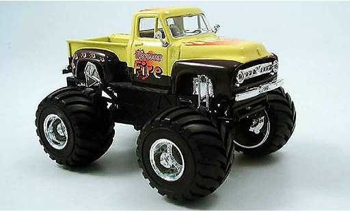 Ford F-100 Monster Truck 1/43 Yat Ming 00 amarillo negro 1953 coche miniatura