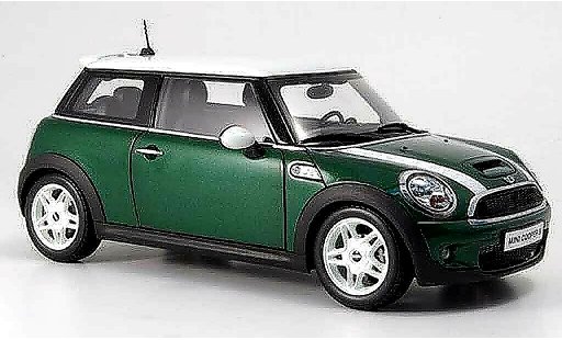 Mini Cooper D 1/18 Kyosho verde et bandes blancos coche miniatura