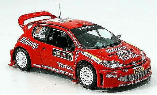 Peugeot 206 WRC 1/43 IXO no.17 carlsson andersson rallye zypern 2005 coche miniatura