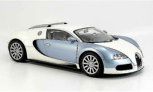 Bugatti Veyron coupe 1/18 Autoart 16.4 blanco/azul coche miniatura