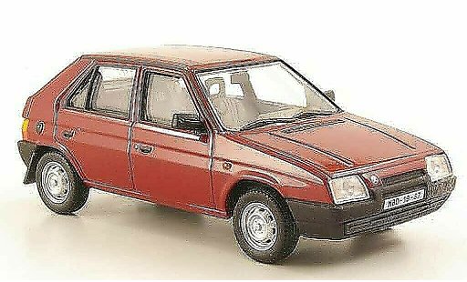 Skoda Favorit 136L 1/43 Abrex rojo 1987 coche miniatura